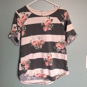 Boutique floral striped top